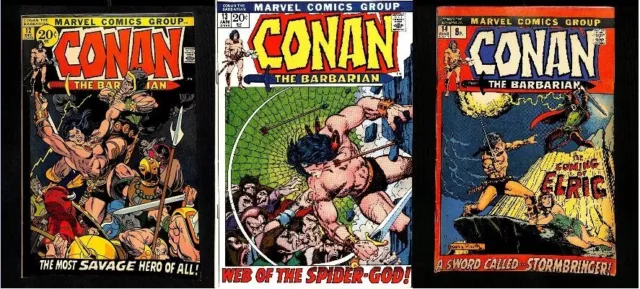 🌟 CONAN THE BARBARIAN #12 #13 #14 SET 🌟 1972 Marvel Comics 🌟 VF