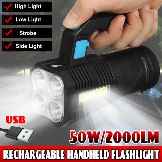 Lampara Potente Linterna LED Super Brillante Antorcha Tactica USB recargable