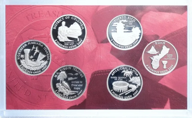 2009 S US Territory DC MARIANA PR GUAM SAMOA Proof Silver 25c 6 Coin SET i114113
