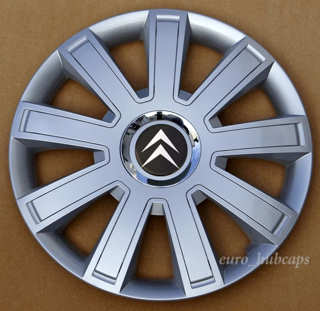 Silver 15" wheel trims, Hub Caps, Covers to fit Citroen C3,C4,C5,Picasso