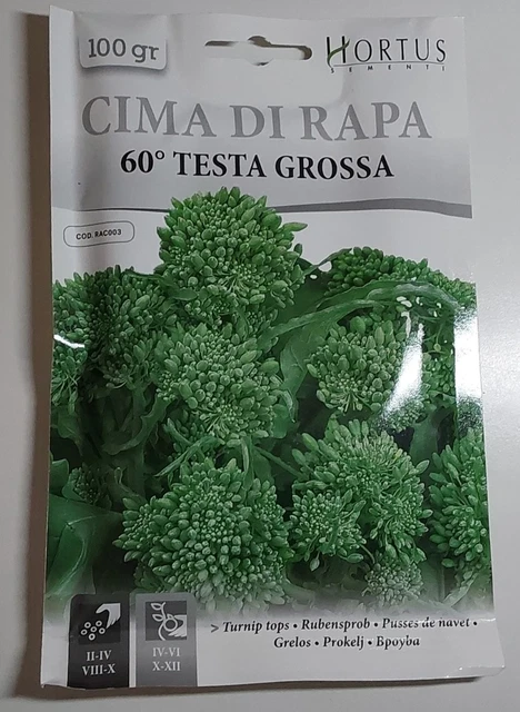 Testa Rimpicciolita SEMI DI CIMA Di Rapa Riccardo Larosa 40 60 90 120 Giorni Sementi Cime Rape 500G EUR 10,90 - IT Semi Erba Prato - Foto 9