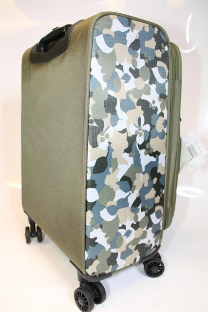 Samantha Brown NEW Olive Geo Camo 2PC Set Carry On/Tote Bag Luggage S7655-35-2PC 13