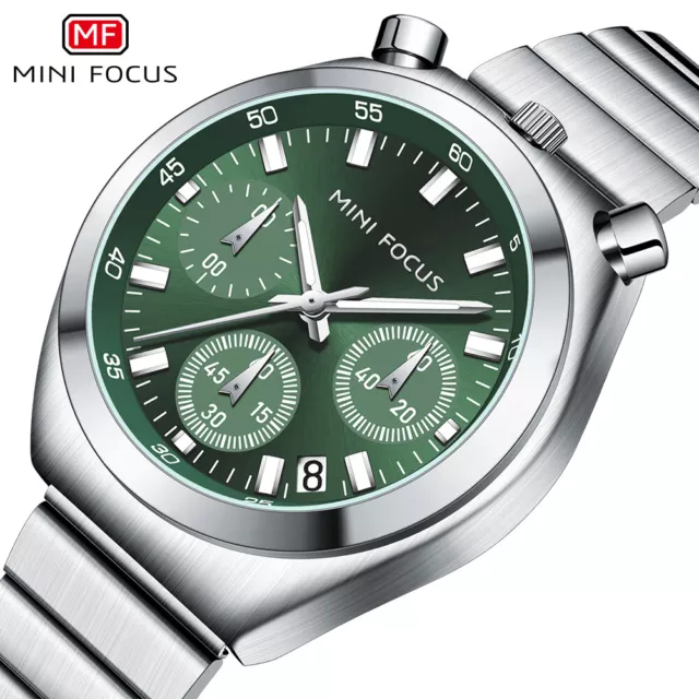 Orologio da polso MINI FOCUS Donna Luminoso Mano Verde Elegante Ragazze Acciaio