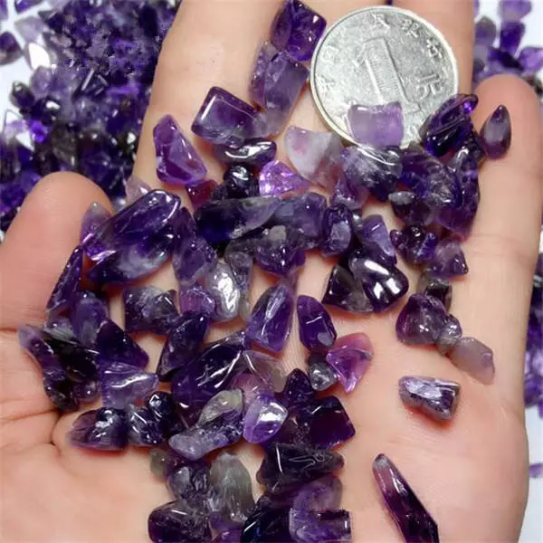 Natural Mini Amethyst Point Quartz Crystal Stone Rock Chips Healing 5-10MM 100g