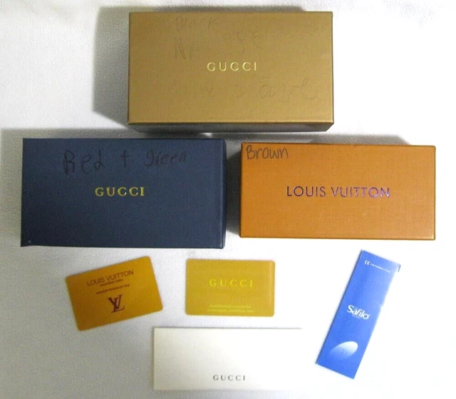 Lot of 3 Sunglass Eyeglass Gift Box Case Cards Gucci Louis Vuitton - PLEASE READ 2