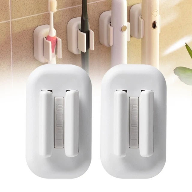 Soporte para cepillo de dientes estante para cepillo de dientes 2 piezas Abs sin golpear colgante de pared