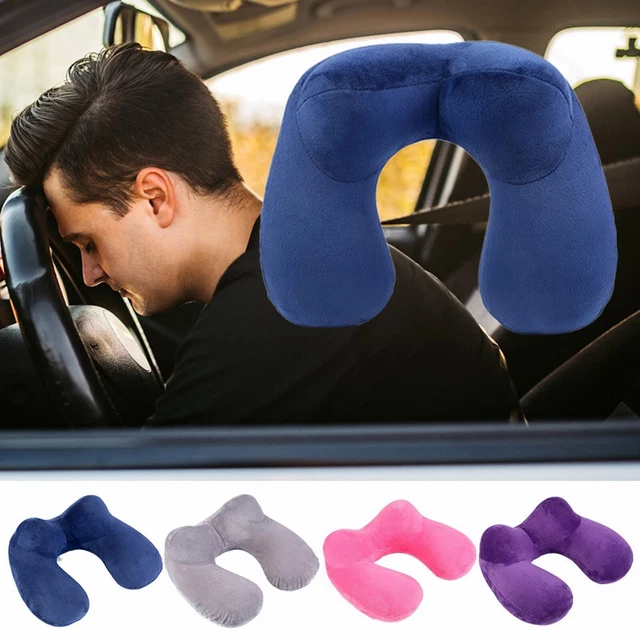 Inflatable Travel Pillow Soft U Shaped Neck Pillow For Traveling Airplanes Cars