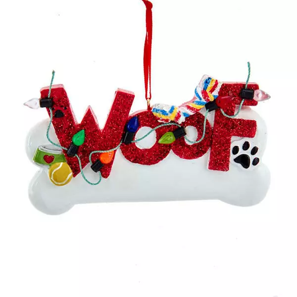 Dog "Woof" Ornament