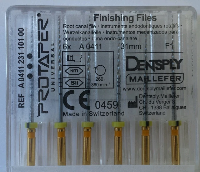 Protaper Gold Punti In Guttaperca Dentsply - Confezione Da 60, Modelli F1, F2, F3, Per Odontoiatria
