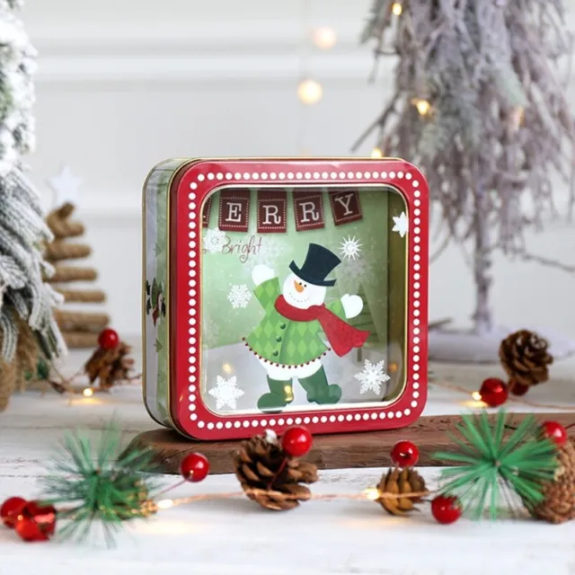 Christmas Candy Jar Novelty Gift Tin Box Storage Bottle Holiday Party Favor 3