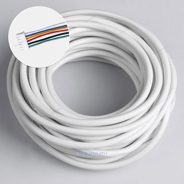 10m 0.3mm² Câble De Cuivre 6 Fils Flexible Uitle Au Kit Visiophone Intercom