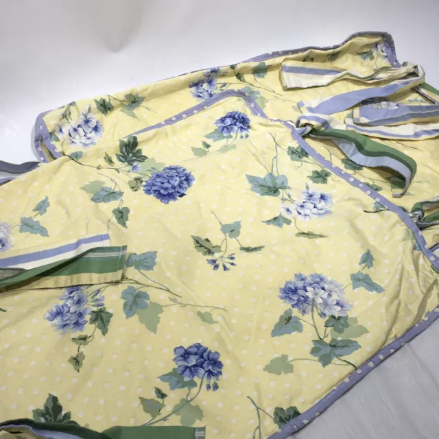 Waverly Blue Hydrangea 2 fundas de almohada estándar amarillo azul corbata arco cierre