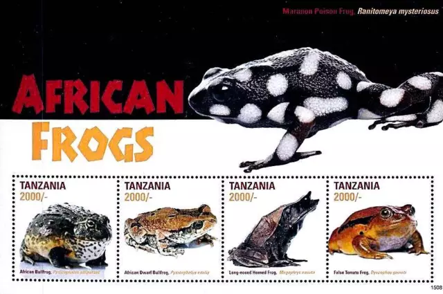 Tanzania 2016 Frogs M/S Sc#2776 Mnh Animals, Amphibians