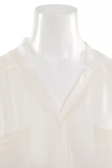 *SALE!* Love Token Soft White Semi-Sheer 100% Silk Tunic Blouse Shirt Top size M 3