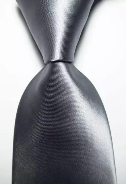 New Classic Solid Gray JACQUARD WOVEN 100% Silk Men's Tie Necktie