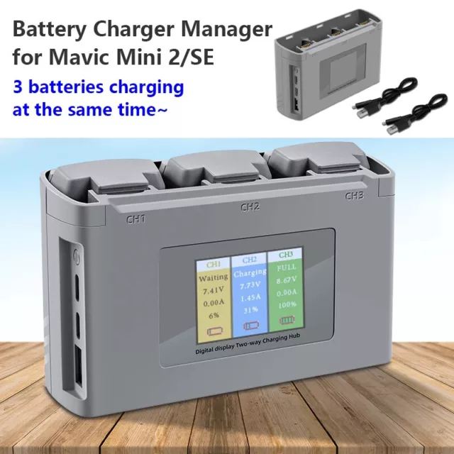 For DJI Mini 2/Mini SE Drone Battery Charger Two Way Hub Intelligent Charging/