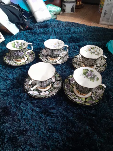 Vintage Royal Albert Bone China Made In England 10 Piece Provincial Flowers Set