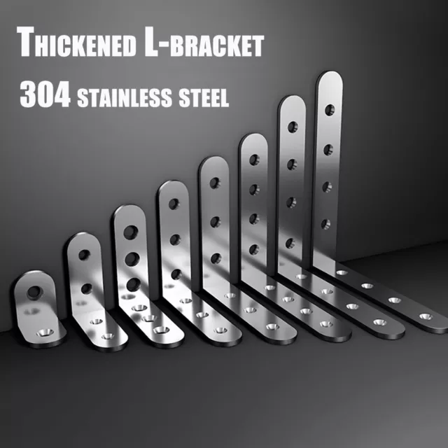 304 Stainless Steel Corner Brace Joint Shelf Support L-Shape Right Angle Bracket