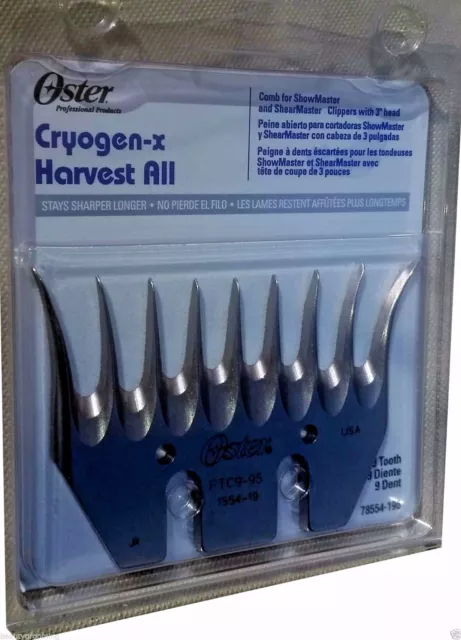 OSTER Blade 9 Tooth Flared Golden Ram Comb  Harvest All Cryogen-X 78554-196