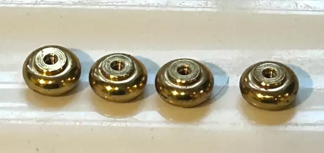 Vintage brass Clock bun feet  - x4 - Clockmakers spares