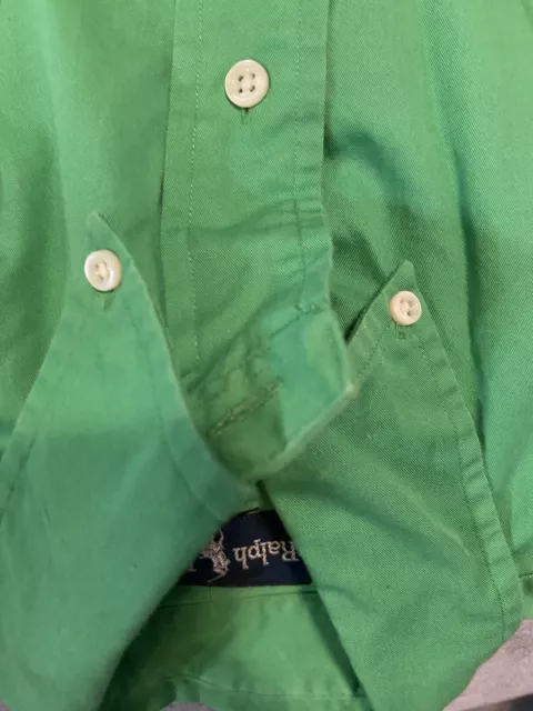 Solid Green Polo Ralph Lauren Button Down Shirt Men’s Size Medium 3