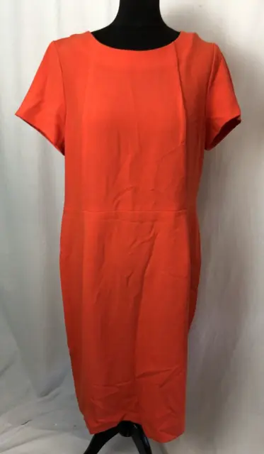 Next Pencil Dress Short Sleeve Bright Orange Wiggle Work Women's UK18 New E952