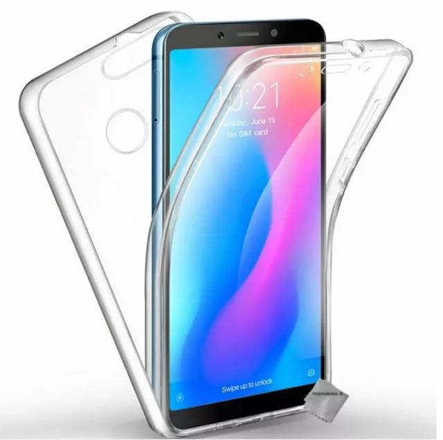 Housse etui coque gel 360 integrale Xiaomi Redmi 6 + film ecran - TRANSPARENT