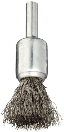 Weiler 10014 1/2 Crimped Wire End Brush .0104 Stainless Steel Fill Made in th...