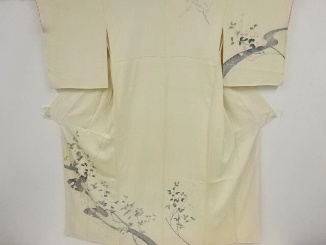 43402# Japanese Kimono / Antique Kimono / Stream With Branch Flower