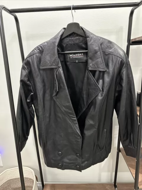 womens wilsons leather jacket size large