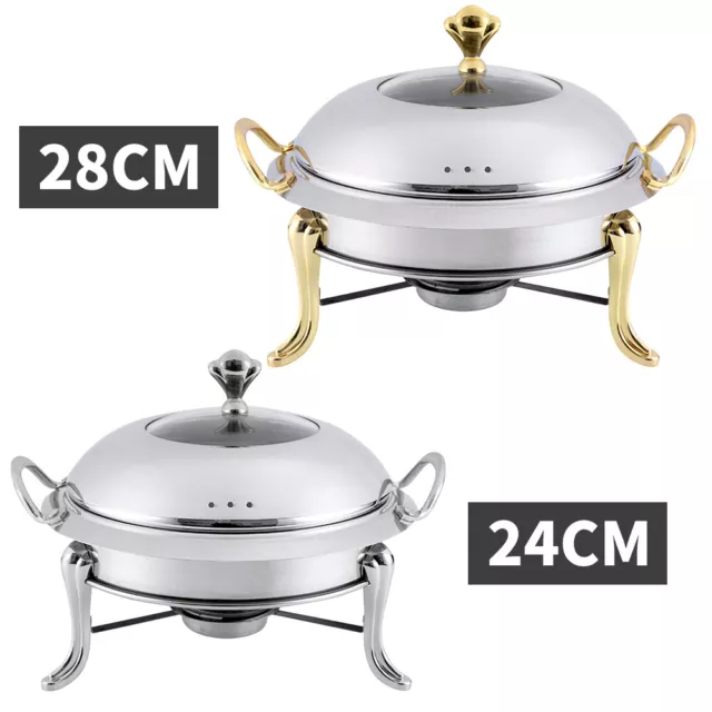 24cm/28cm Commercial Chafing Dish Buffet Chafer Food Warmer Stainless Steel Pot