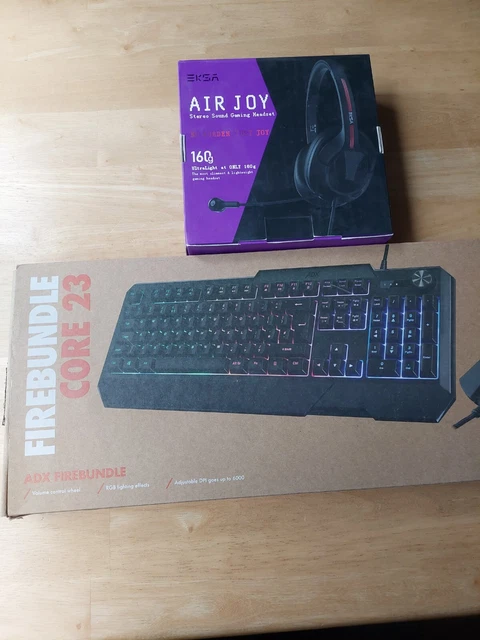 Adx gaming keyboard Firebundle Core 23 Unused Plus Eksa Airjoy Headset Unused