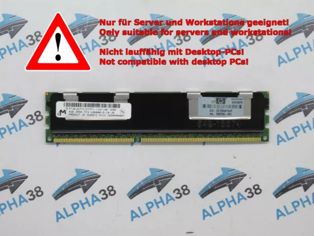 Micron 4 GB DDR3-1333 PC3-10600R MT36JSZF51272PZ-1G4 Serveur RAM