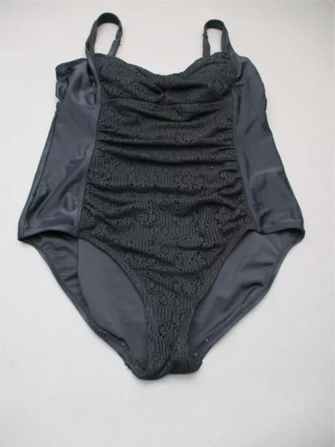 Merona Size XL Womens Black Wireless Padded One Piece Swimsuit 3S