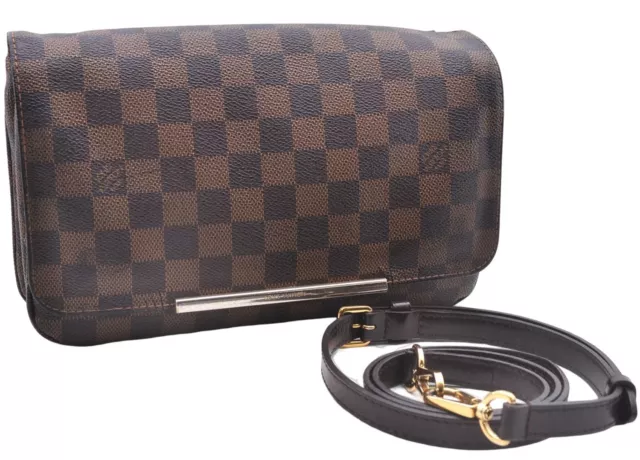 Authentic Louis Vuitton Damier Naviglio Shoulder Cross Body Bag N45255 LV  9189E