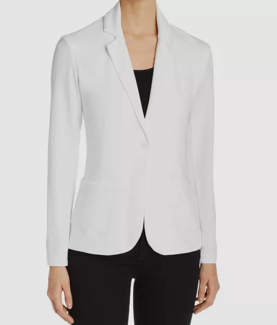 Majestic Filatures Womens Size 2 White French Terry One Button Blazer NEW