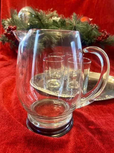 Wallace Sterling Base U15 Glass Pitcher Set