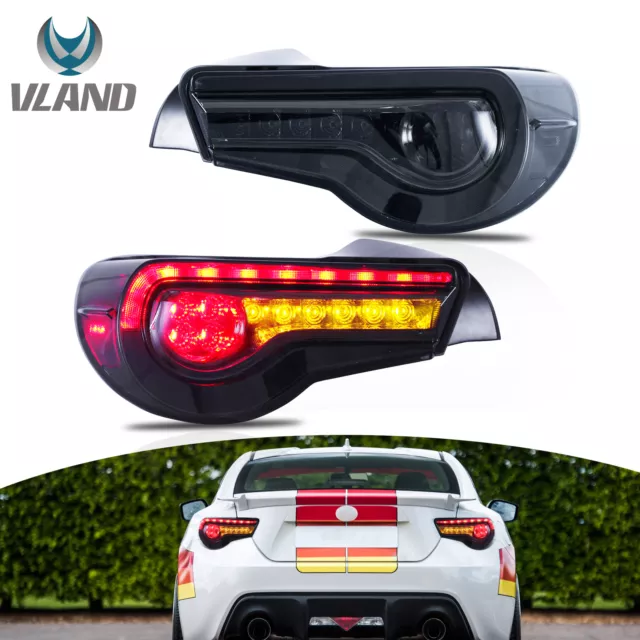 VLAND Somked LED Tail Lights For Toyota 86 2012-2020/Subaru BRZ 2013-2020 Pair