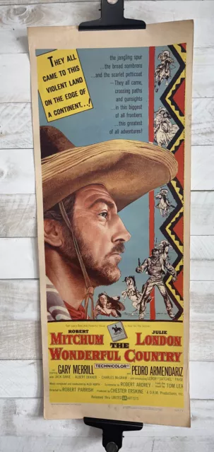 1959 The Wonderful Country Original Film Affiche Avec Robert Mitchum Leroy Paige
