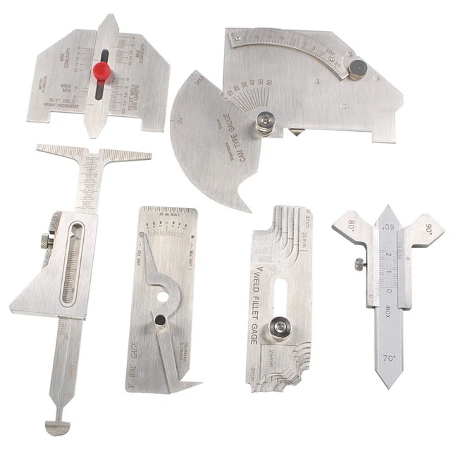 6*STAINLESS STEEL WELDING Inspection Test Gauge Measuring Gage Ruler