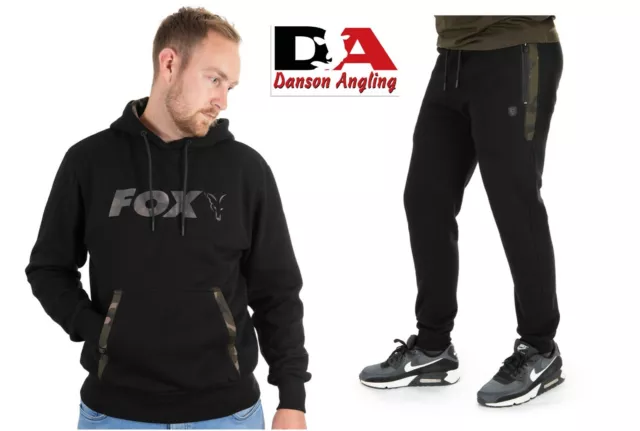 Fox Black / Camo Hoodie & Joggers All Sizes NEW 2020 Carp Fishing Clothing