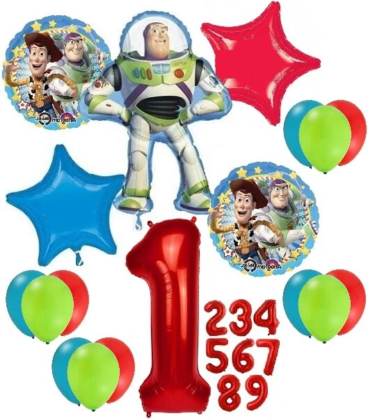 BUZZ LIGHTYEAR AND Woody Toy Story Birthday Party Balloons Bouquet 1St