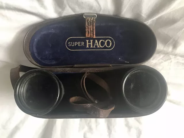 Vintage Super HACO Fully Coated Optics  7 x 50  Binoculars in Original Case