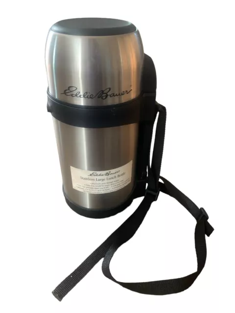 Eddie Bauer Stainless Steel Soup Thermos w spoon Vintage made in America  Aladdin