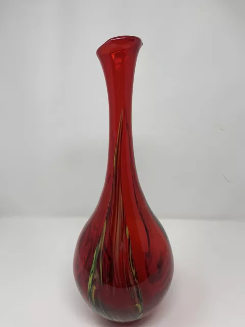 Pier One Hand Blown Swung Art Glass Vase 15”