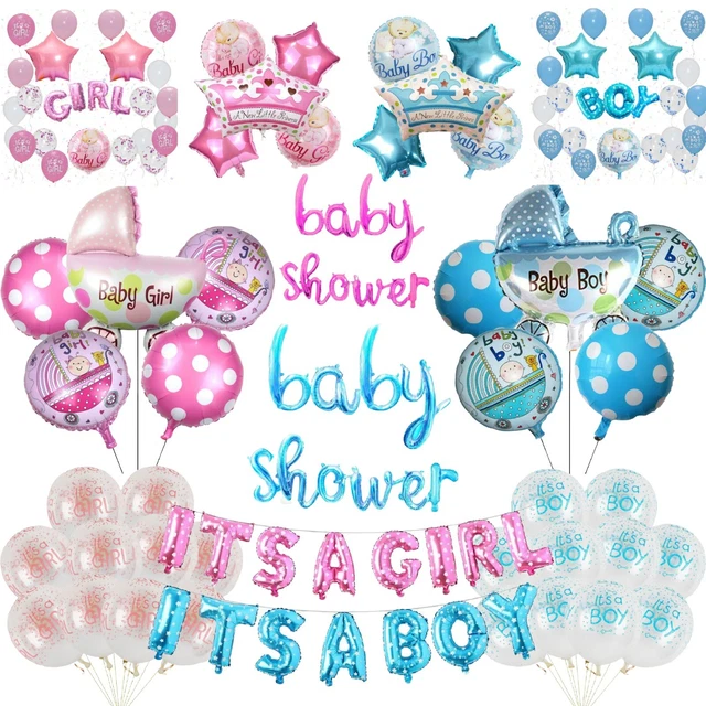 Baby Shower Balloons BOY GIRL 1st Birthday BLUE PINK Gender Reveal Party Decor