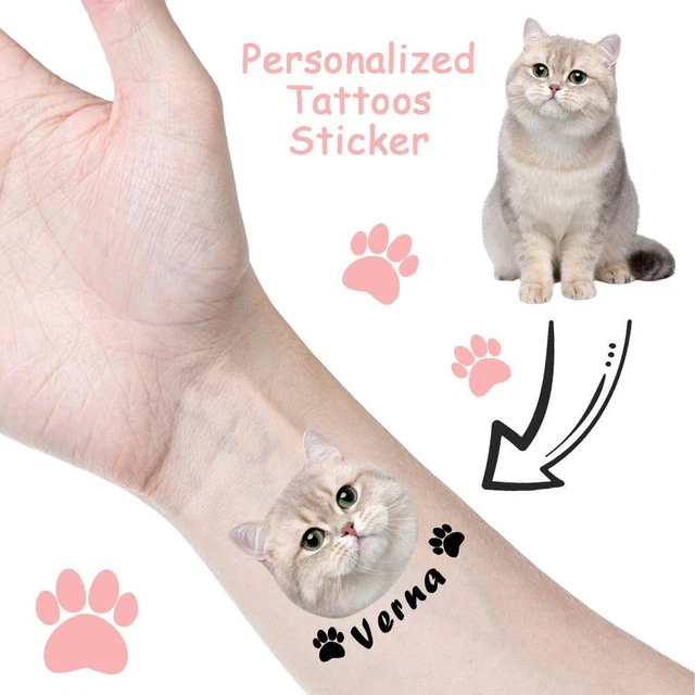 Personalized Temporary Tattoos with Name Heart Custom Fake Face Tattoo withPh✨3