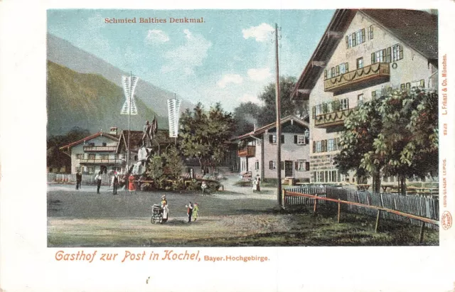 389271) 2 AK Kochel Ldkrs. Bad Tölz Wolfratshausen u.a. Gasthof Zur Post
