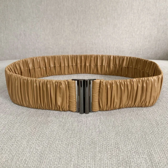 Ceinture Large élastique Femme Avec Fermeture Snap - Pour Doudoune, Manteau Bas - Noire, Neuve étiquetée