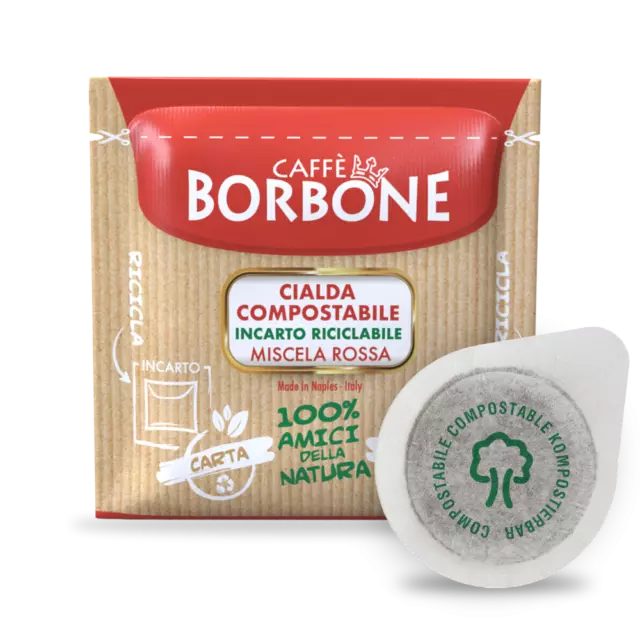 Caffè Borbone Pads Kompostierbar Papier 44MM Ese miscela rossa - Conf. 50 St